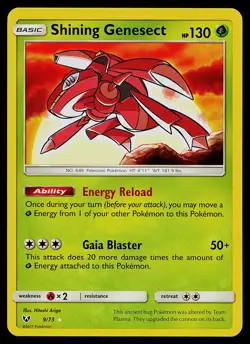 Pokemon Card - Shining Genesect Shining Legends 9/73 Shiny Holo Rare - Image 1