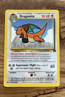 Pokemon TCG Dragonite 05/53 Wotc Promo Kids WB Movie Promo 90HP Card 1999 - Image 1