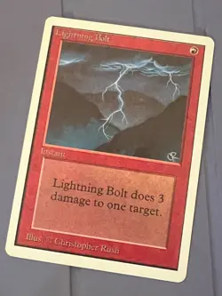 Magic the Gathering MTG Unlimited Lightning Bolt NM (Beta Bob) - Image 1