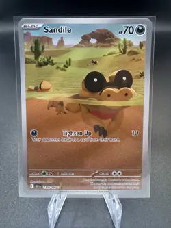 Pokemon TCG Sandile 135/086 Scarlet & Violet Black Bolt Illustration Rare NM - Image 1