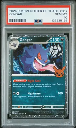 PSA 10 2024 Gengar Trick or Trade 057 LOW POP Pokemon TCG - Image 1