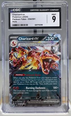 CGC 9 Mint Charizard ex 054/091 Paldean Fates Double Rare Holo Pokemon - Image 1