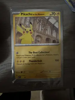 Pikachu At The Museum, Pokemon X Natural History Museum Jumbo Promo Pokemon Card - Image 4