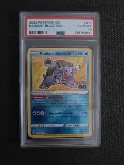 PSA 10 2022 Pokemon GO Radiant Blastoise 018/078 Gem Mint - Image 1