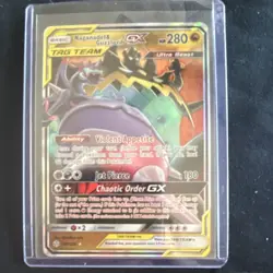 Pokemon Naganadel & Guzzlord GX Ultra Rare Holo TAG TEAM Sm-Cosmic Eclipse 158/. - Image 1