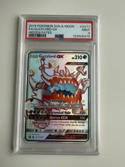 2019 Pokemon Sun & Moon Hidden Fates Guzzlord GX Full Art #SV71 PSA 9 - Image 4