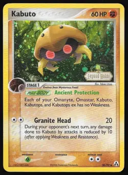 2006 Pokemon Kabuto 36/92 Reverse Holo - EX Legend Maker #36 Stamped LP - Image 1