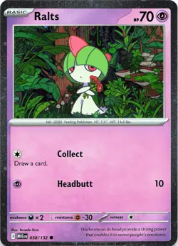 POKEMON Ralts #058/132 ME01: Mega Evolution Promo Holo NM - Image 1