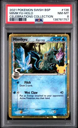 Mimikyu Holo SWSH136 Celebrations Collection Pokemon PSA 8 *757 - Image 1