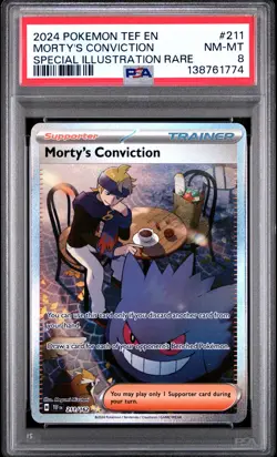 Morty's Conviction 211/162 Special Illustration Rare Pokemon PSA 8 *774 - Image 1