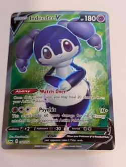 Indeedee V 192/202 Sword & Shield Base Set Ultra Rare Pokemon Holo Foil Nice! - Image 1