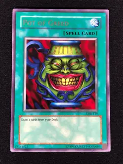Yugioh Pot of Greed LOB-119 Rare (NM) - Image 1