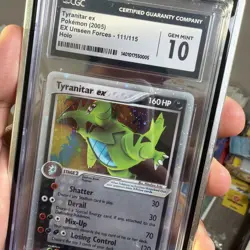 Pokemon Tyranitar EX #111 EX Unseen Forces CGC 10 Gem Mint W/Graded Guard Pop 10 - Image 3