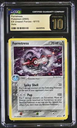 CGC 10 PRISTINE Forretress 2005 EX Unseen Forces 6/115 Holo Pokemon Card - Image 1