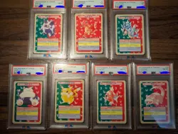 PSA 8 7 NM-MT Pokemon Japanese Snorlax Gengar Topsun Blue Back Set of 7 Rare - Image 1