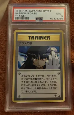PSA 9 Mint Sabrina's Gaze Japanese Banned Artwork Pokemon Card - Image 1