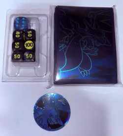 Pokemon Phantasmal Flames ETB Card Sleeves 65 Count With Charizard Coin and Dice - Image 1