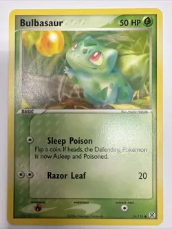 Bulbasaur 54/112 FireRed & LeafGreen Regular Pokemon Card 2004 Vintage English - Image 1