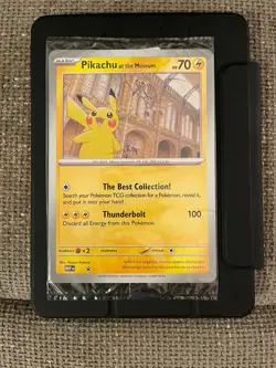 Pikachu At The Museum, Pokemon X Natural History Museum Jumbo Promo Pokemon Card - Image 1
