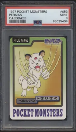 PSA 9 Mint Persian No. 053 Carddass 1997 Japanese Graded Card - Image 1