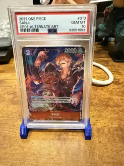 PSA 10 GEM MINT SANJI Alternate Art OP01-013 One Piece Romance PRE ERRATA - Image 1