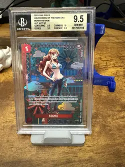 BGS 9.5 GEM MINT Nami Alt Art SP OP01-016 OP05 Awakening of the New Era - Image 1