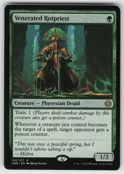 MTG Venerated Rotpriest Normal Phyrexia: All Will Be One # 192 NM - Image 1