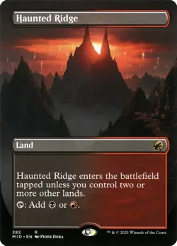 MID Borderless HAUNTED RIDGE 1x Rare Magic Innistrad Midnight Hunt MTG EX - Image 1