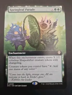 Springleaf Parade (Extended Art) Commander: Lorwyn Eclipsed MTG Regular Near Min - Image 1