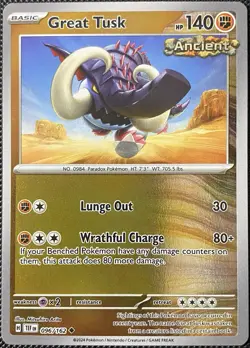 Great Tusk 096/162 SV05: Temporal Forces Reverse Holo - Pokemon Card - Image 1