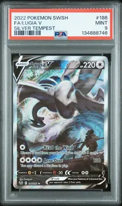 PSA 9 MINT Lugia V (Alternate Full Art) 186/195 Swsh12: Silver Tempest Pokemon - Image 1