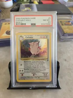2000 POKEMON BASE SET 2 #5 CLEFABLE-HOLO PSA 8.5 - Image 1
