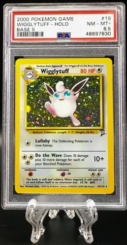 2000 Pokemon Base Set 2 Holo Wigglytuff #19 PSA 8.5 NM-MT - Image 1