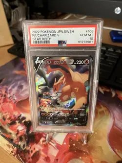 Damaged holder 2022 POKEMON JAPANESE STAR BIRTH #103 CHARIZARD V - PSA 10 - Image 1