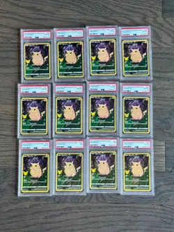 LOT OF 12 MIXED PSA - 2021 POKEMON CELEBRATIONS #005 FULL ART/PIKACHU PSA 8/7/6 - Image 1