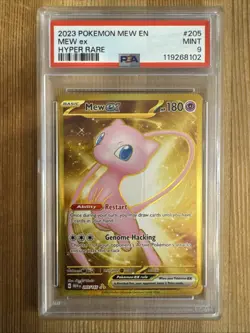 Mew ex 205/165 Hyper Rare Full Art Pokemon TCG Scarlet & Violet Non Metal PSA 9 - Image 1