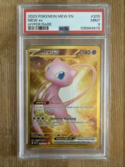 Mew ex 205/165 Hyper Rare Full Art Pokemon TCG Scarlet & Violet Non Metal PSA 9 - Image 1