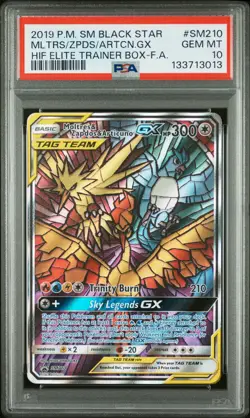 2019 POKEMON SM BLACK STAR PROMO FULL ART/MOLTRES & ZAPDOS & ARTICUNO GX PSA 10 - Image 1