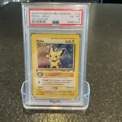 2000 POKEMON NEO GENESIS 1ST EDITION #12 PICHU HOLO PSA 6 - Image 1