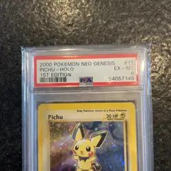 2000 POKEMON NEO GENESIS 1ST EDITION #12 PICHU HOLO PSA 6 - Image 5