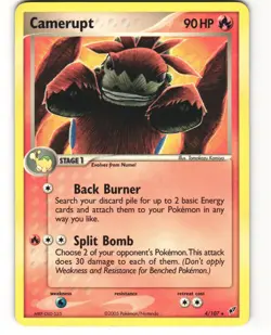 Camerupt Rare Pokemon TCG Deoxys 4/107 LP - Image 1