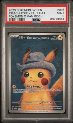 Pokemon PSA 9 Pikachu with Grey Felt Hat SVP 085 Pokemon X Van Gogh Promo #8317 - Image 1