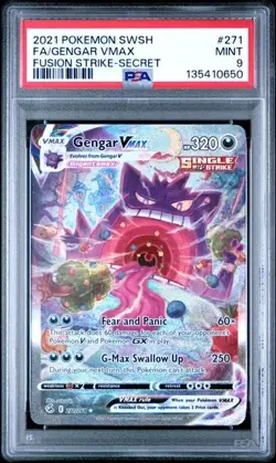 Gengar VMAX Alt Art #271 Secret Rare SWSH: Fusion Strike Pokemon TCG PSA 9 MINT - Image 1