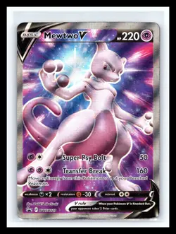 💥 Mewtwo V SWSH229 Sword & Shield Promo Full Art Pokemon TCG Holo - Image 1