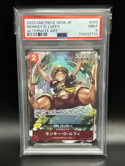 2023 Monkey D. Luffy Alternate Art #013 OP06-013 One Piece Japanese PSA 9 - Image 1