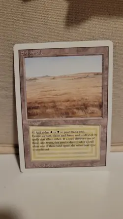 Magic MTG 3rd Edition Revised Savannah LP Near Mint NM Rare R Land Card - Image 1