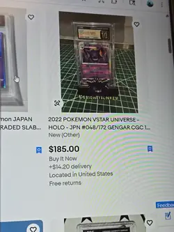 🔥💥 Gengar 048/172 VSTAR Universe Graded Pristine 10 Japanese Pokemon Card Holo - Image 2