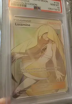 Pokemon Lusamine Trainer Full Art Holo Card 110/111 Crimson Invasion TCG PSA 10 - Image 2