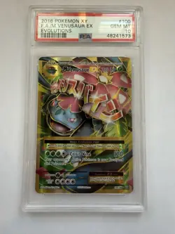 Pokemon XY Evolutions M Venusaur EX 2016 Full Art MP #100/108 PSA 10 - Image 1