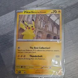 Pikachu At The Museum Pokemon Card Oversize SEALED in hand promo - Image 1